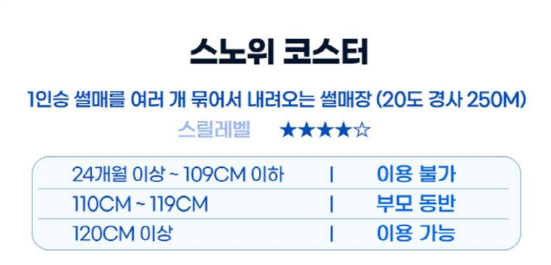 스노위랜드 비발디파크 눈썰매장