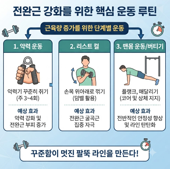남자 팔뚝 힘줄