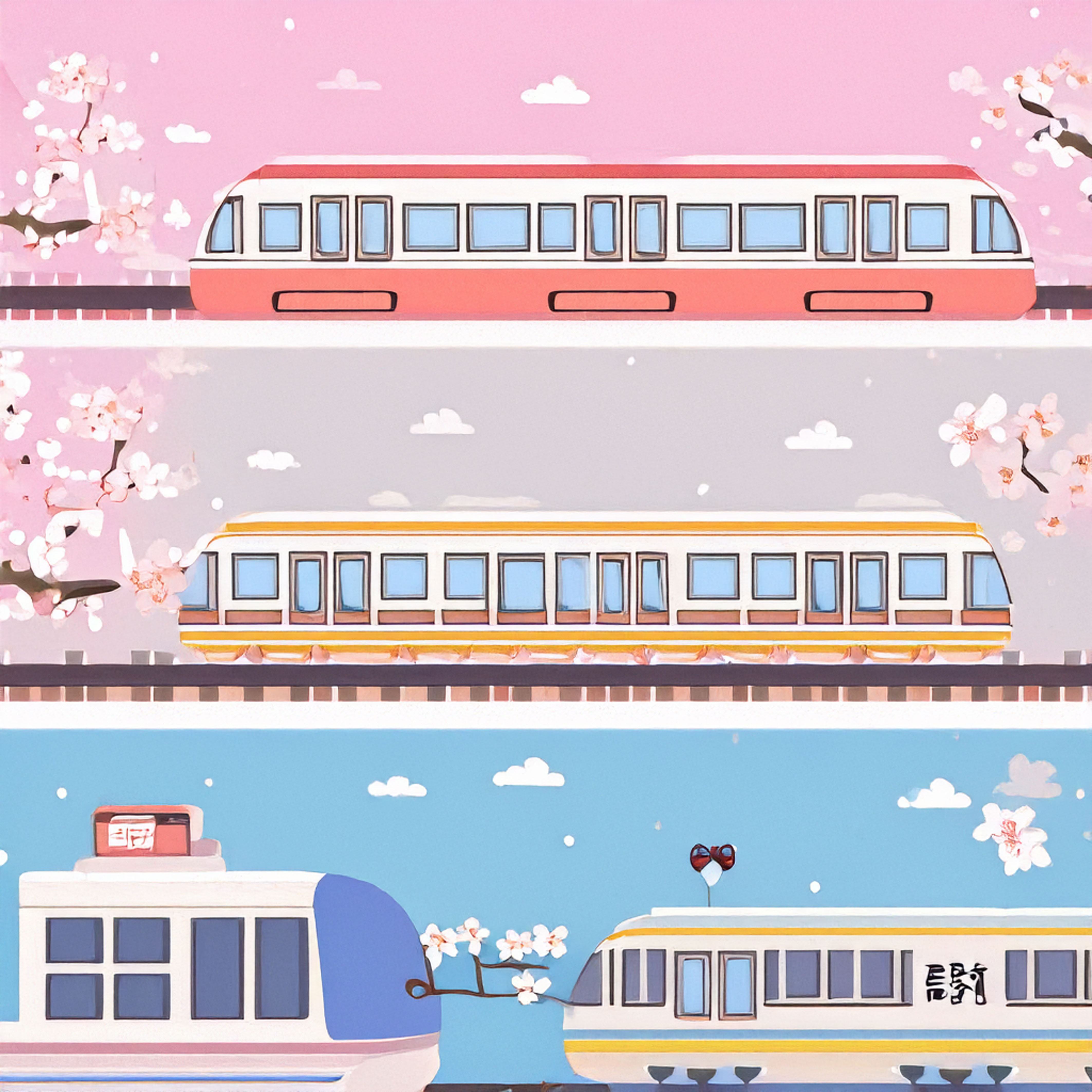 화담채 모노레일 일러스트