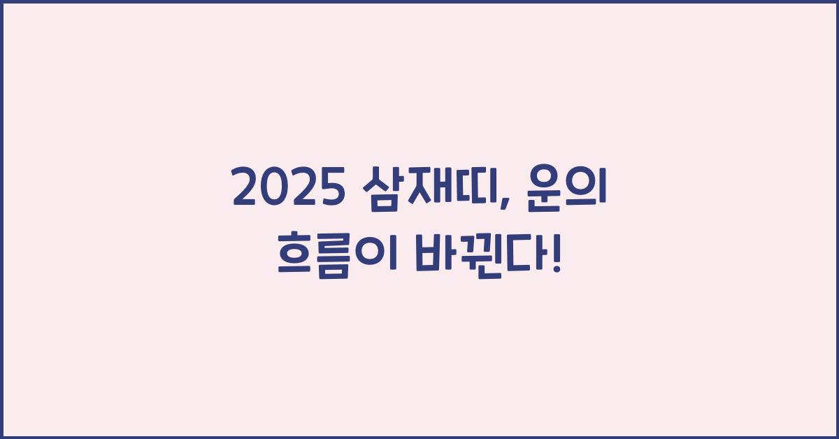 2025 삼재띠
