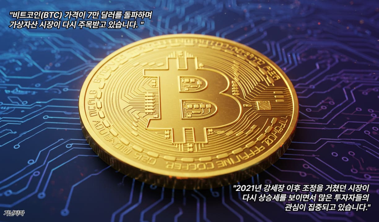 비트코인(BTC) 가격이 7만 달러를 돌파하며 가상자산 시장이 다시 주목받고 있습니다.