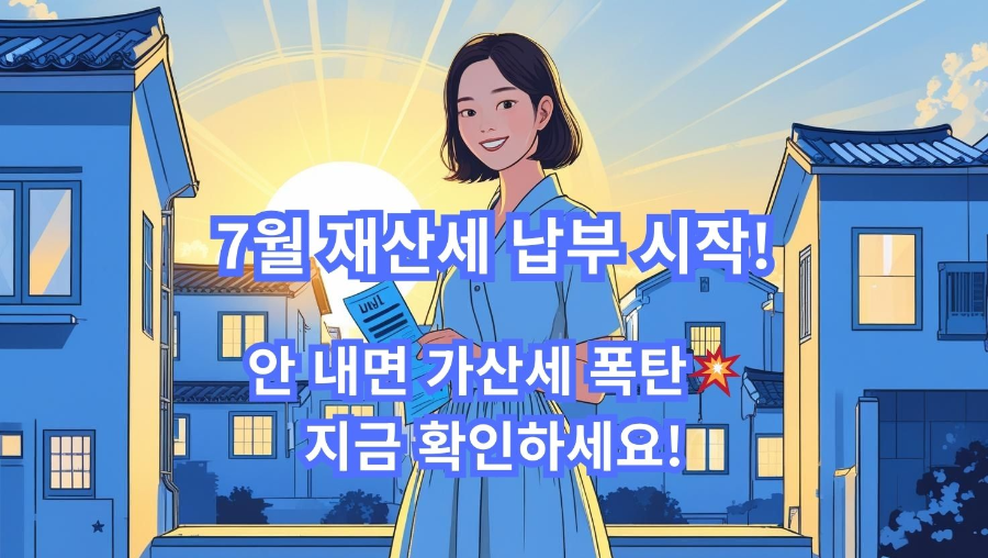 7월 재산세 납부 시작! 안 내면 가산세 폭탄💥 지금 확인하세요!