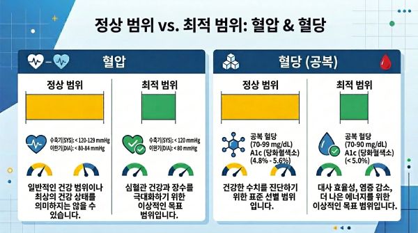혈압&혈당 - 정상 범위와 최적의 수치