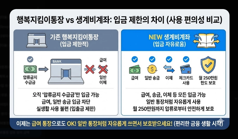 생계비통장 압류방지 금액 250만원 상향 [2026년 시행] 보호 한도 및 개설 방법 안내