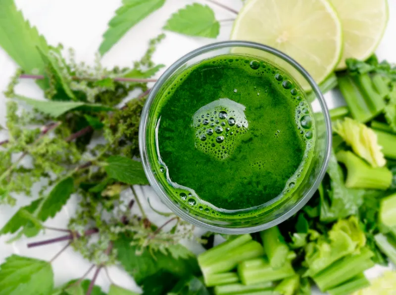 컵에 담은 채소즙