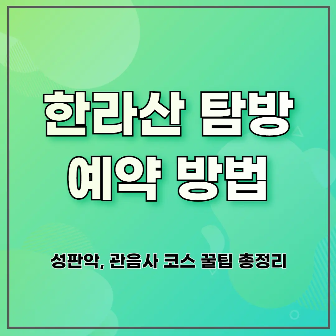 한라산 탐방 예약 방법 ❘ 성판악, 관음사 코스 꿀팁 총정리