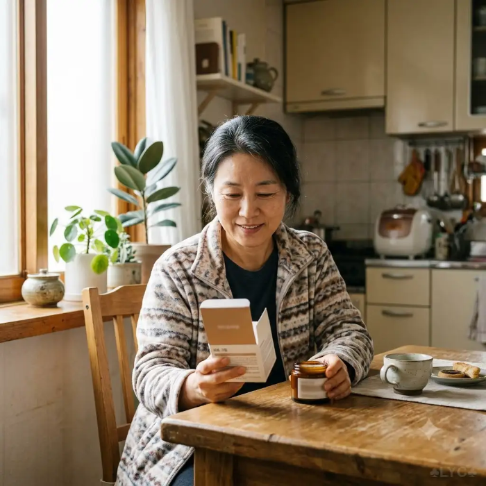 건조한 피부 보습제의 포장 설명과 성분 정보를 확인