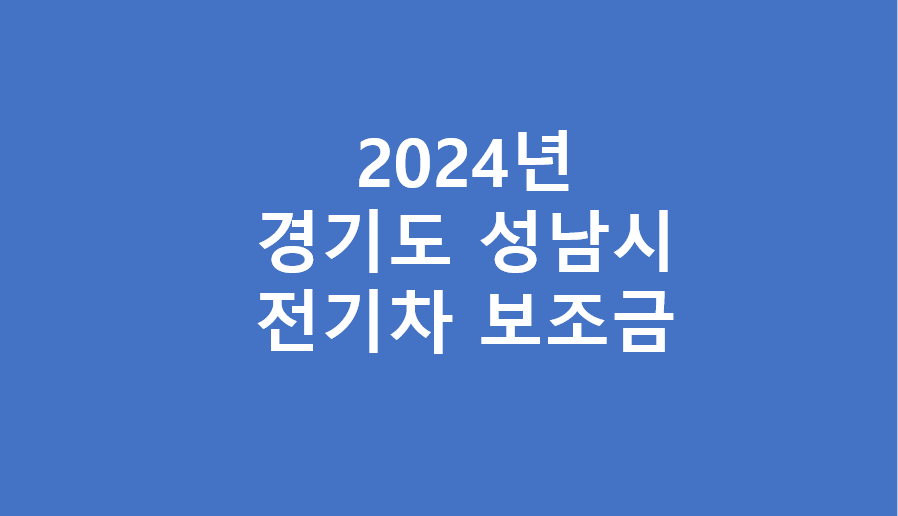 성남시 전기차 보조금