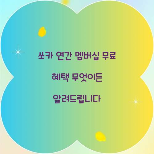 쏘카 연간 멤버십 무료