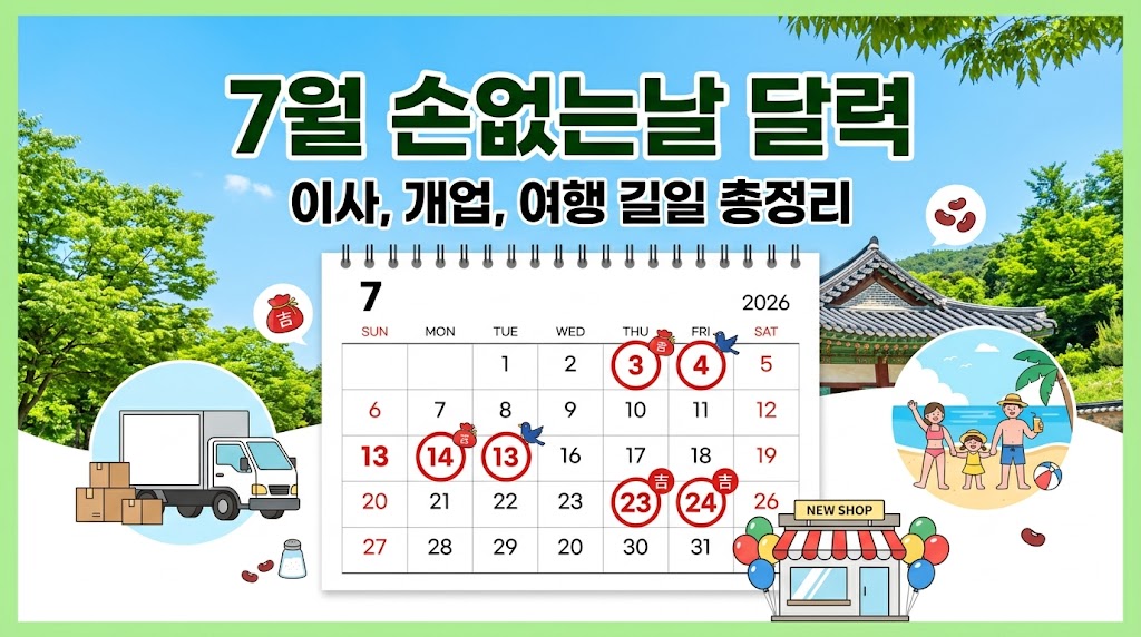 7월 손없는날 달력