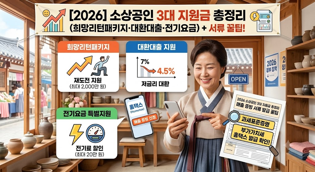 소상공인 지원금을 받기위한 사진