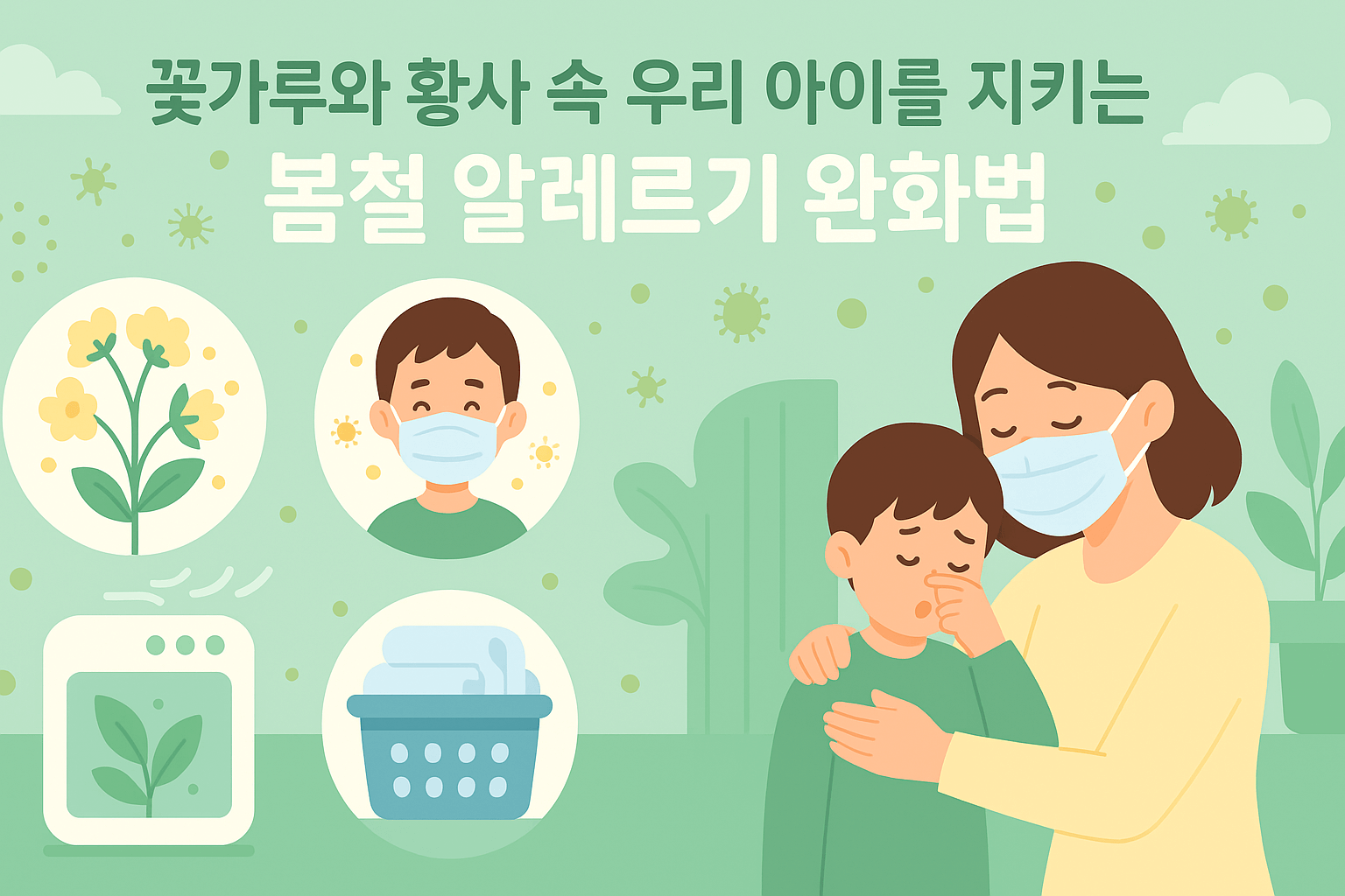 "꽃가루와 황사 속 우리 아이를 지키는 봄철 알레르기 완화법"