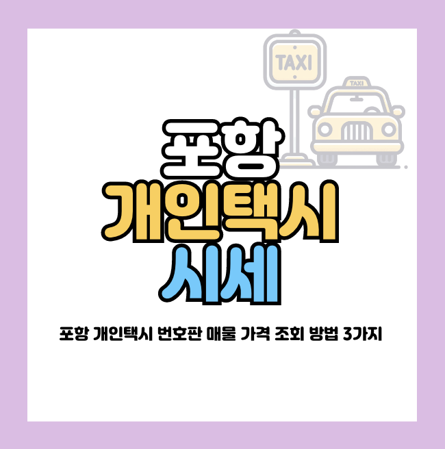 포항 개인택시 가격