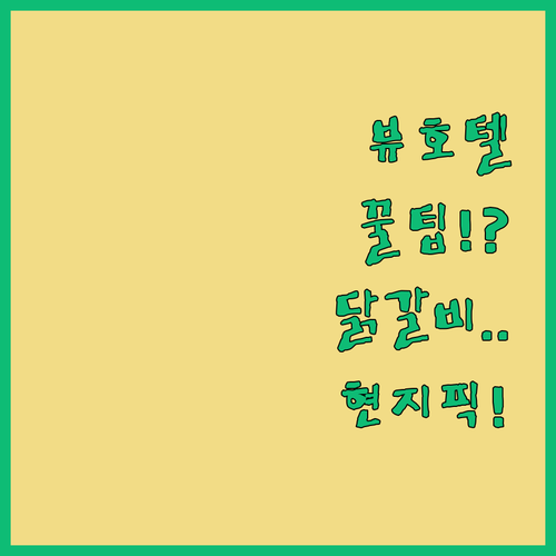 춘천 뷰호텔 투숙객 필독 닭갈비 외 ..