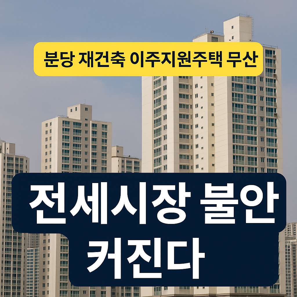 분당 재건축 이주지원주택 무산 여파, 전세시장 불안 커진다