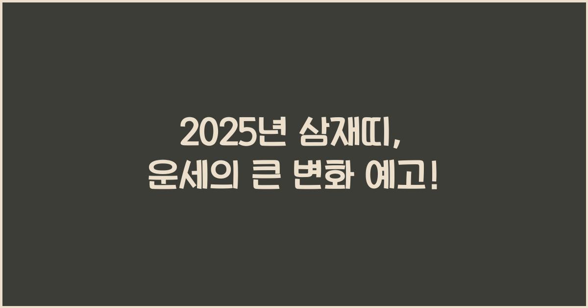 2025년 삼재띠