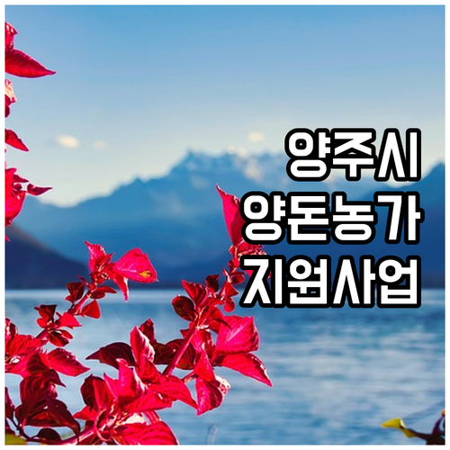 양주시 2025 양돈농가 지원 사업 ..