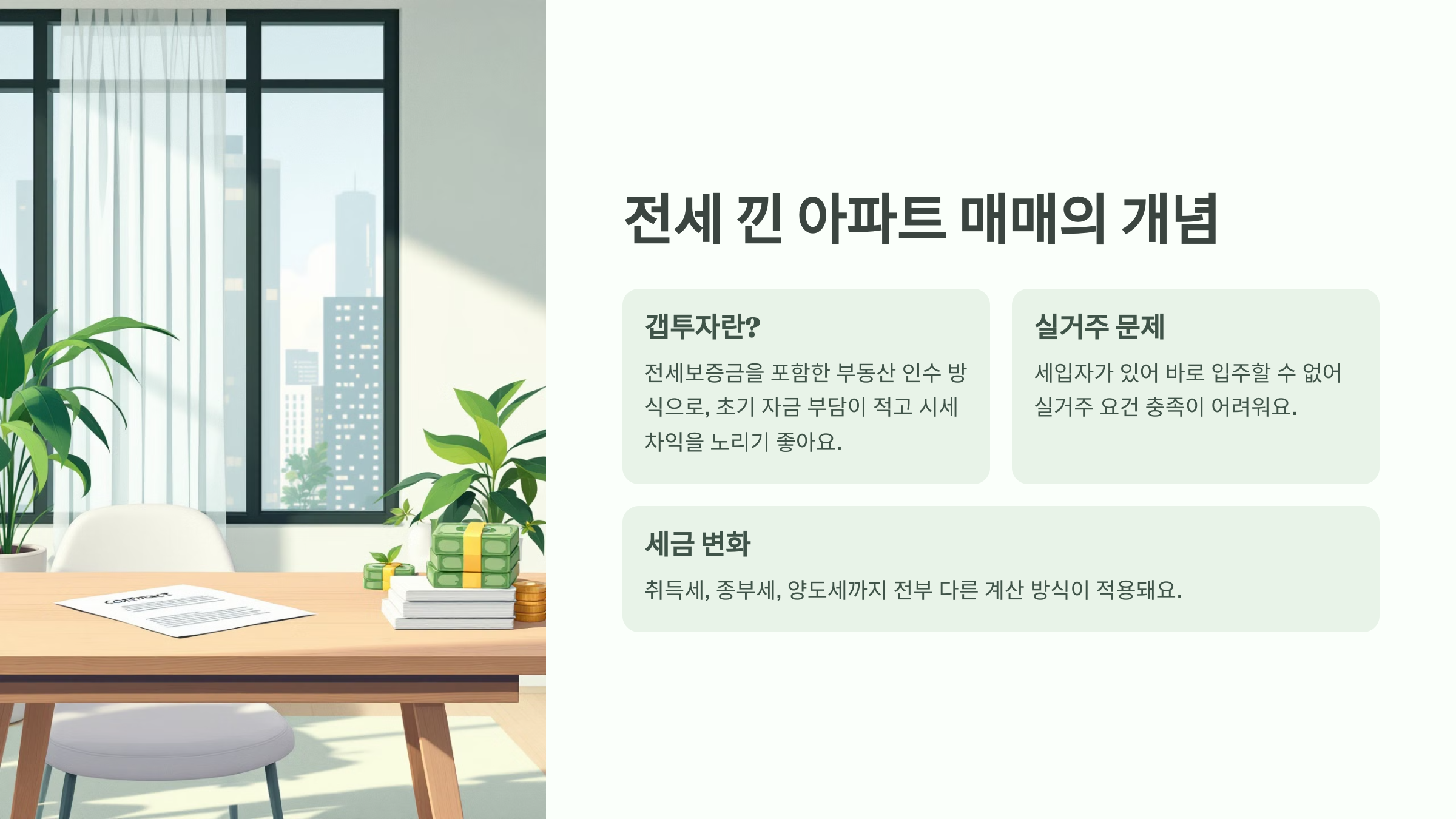 전세 끼고 산 아파트, 세금 변화 총정리