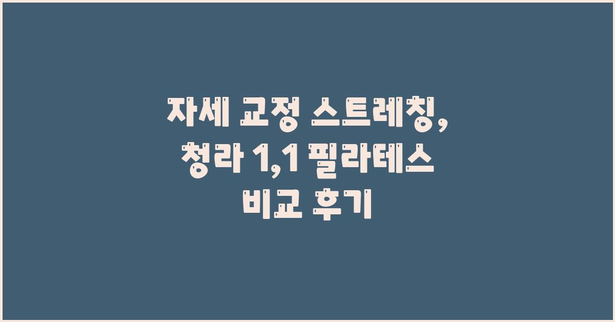 자세 교정 스트레칭: 청라에서 1:1 필라테스와의 비교