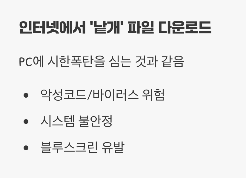 최악의 선택, 인터넷에서 '낱개' 파일 다운로드