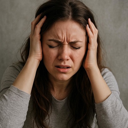 정신적으로 힘들어하는 여자