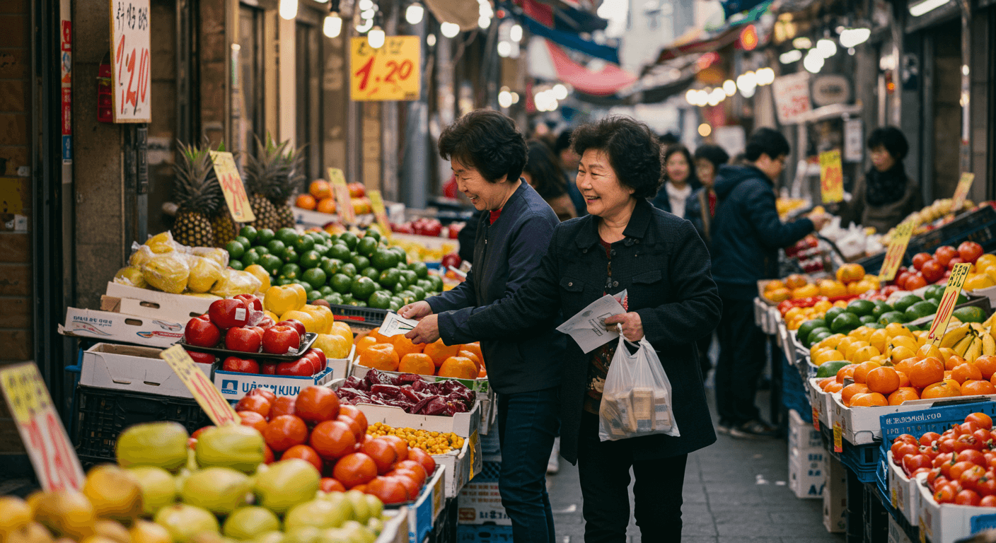 전통시장에서 어머님 시장보는 모습