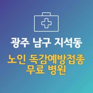 광주 남구 지석동 노인 독감예방접종 무료 병원 (인플루엔자 무료 접종 대상 날짜)