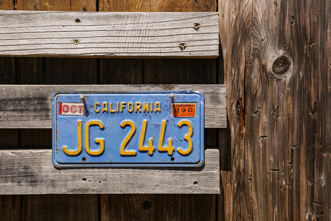 License plate.