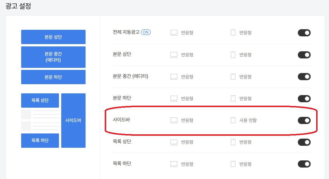 애드센스 관리 광고 추가