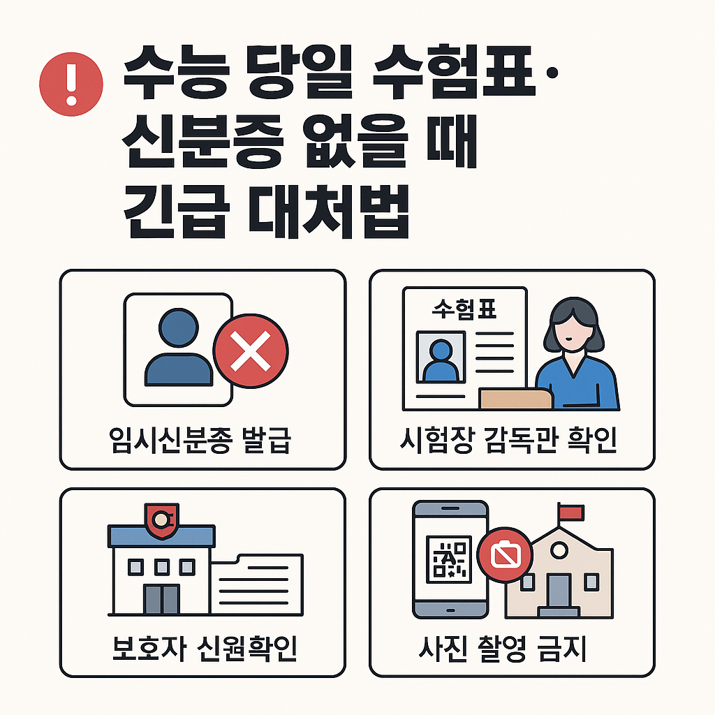 수능 당일 수험표&middot;신분증 없을 때 긴급 대처법