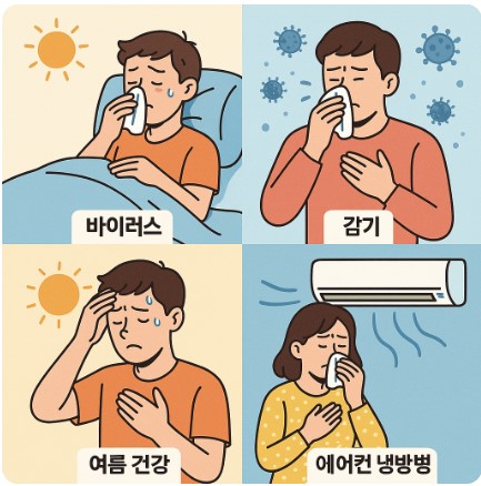 여름 감기 증상 이미지