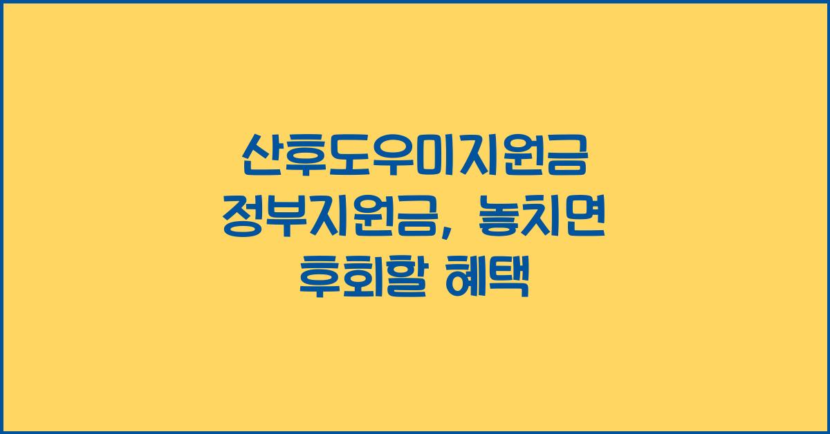 산후도우미지원금 정부지원금