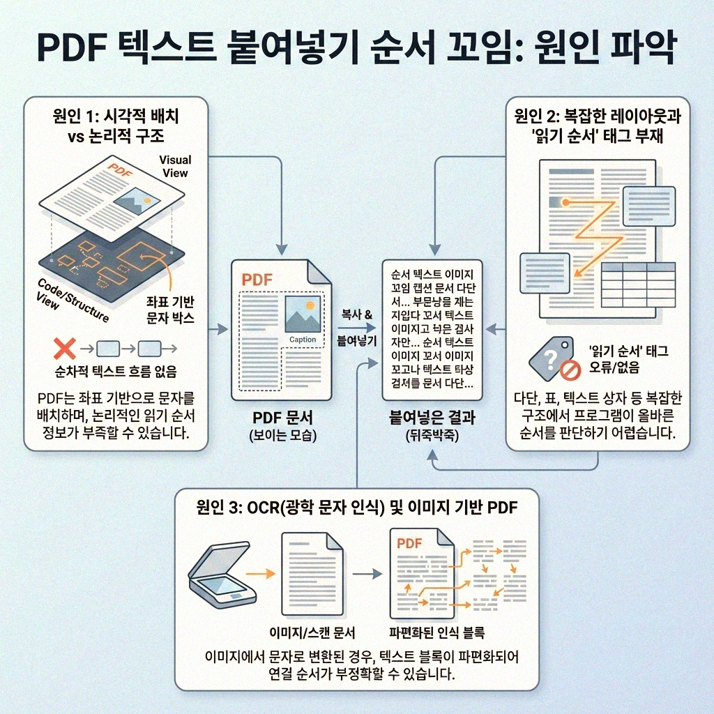 PDF 글자 붙여넣기 순서 엉킬 때 속 시원하게 해결하는 방법