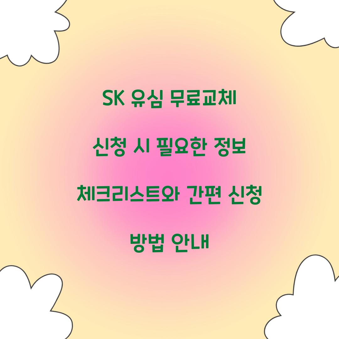 SK 유심 무료교체 신청 시 필요한 정보 체크리스트