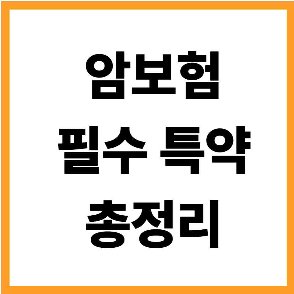암보험 필수 특약 암진단비 유사암 고액암 갱신형