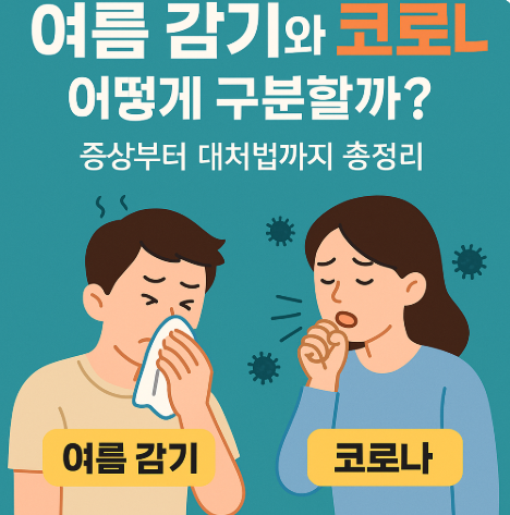 여름 감기와 코로나 어떻게 구분할까?, 증상부터 대처법 정리(이미지 챗지피티)