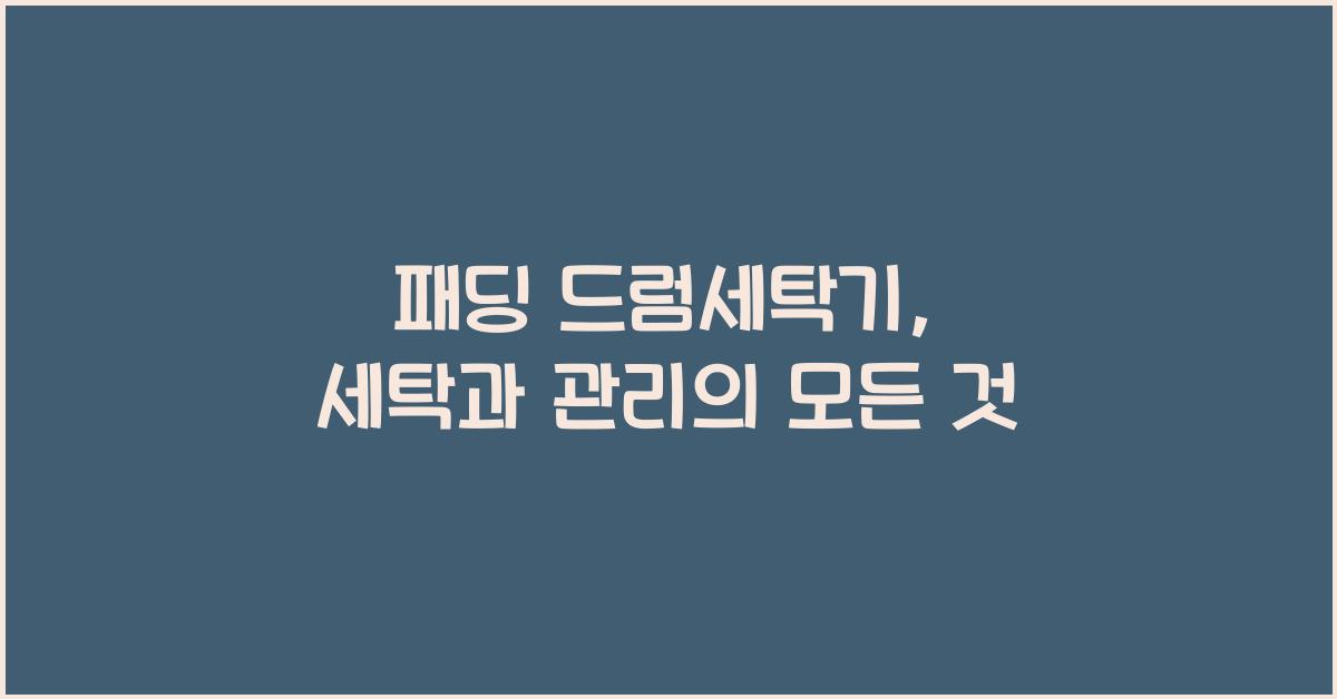 패딩 드럼세탁기