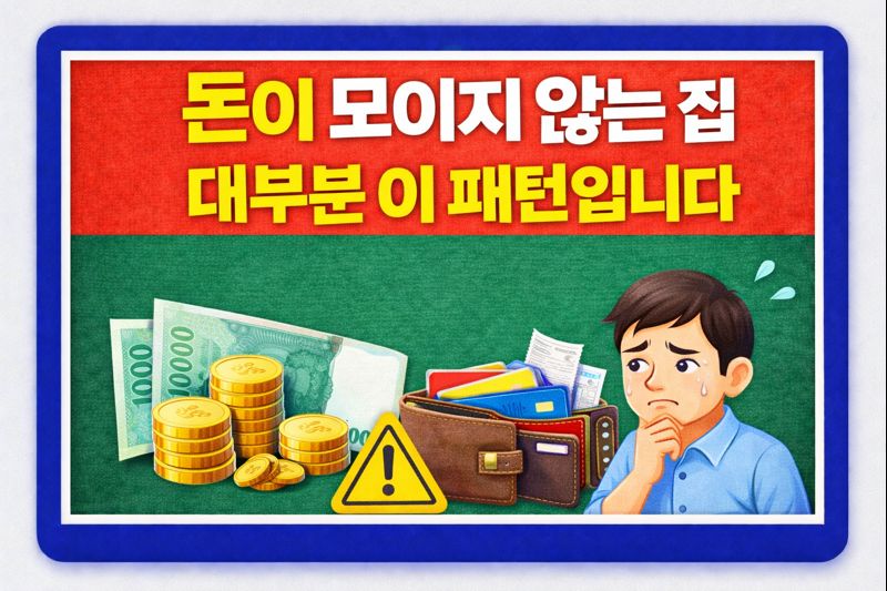 돈이 모이지 않는 집, 대부분 이 패턴입니다