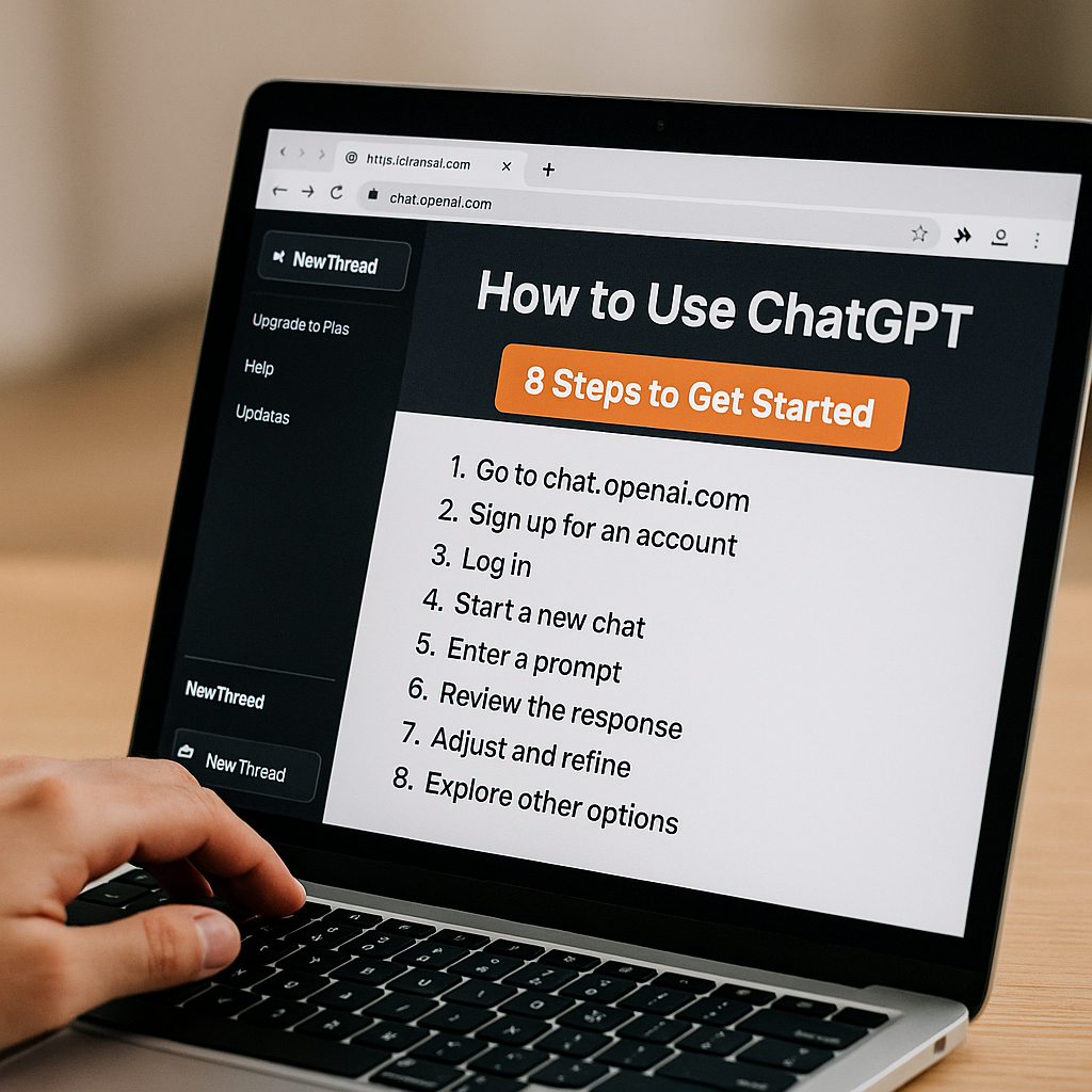 ChatGPT 무료 버전과 유료 버전 비교를 설명하는 노트북 화면 &ndash; GPT-3.5와 GPT-4 차이점과 기능 요약