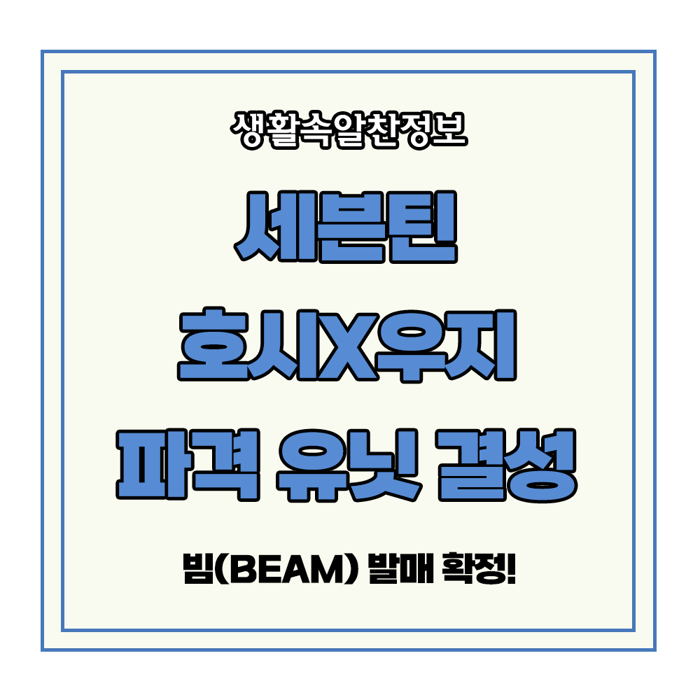 세븐틴 호시우지 파격 유닛 결성 빔(BEAM) 발매 확정