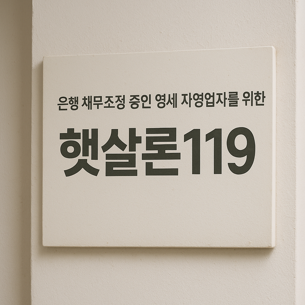 은행 채무조정 중인 자영업자를 위한 햇살론119