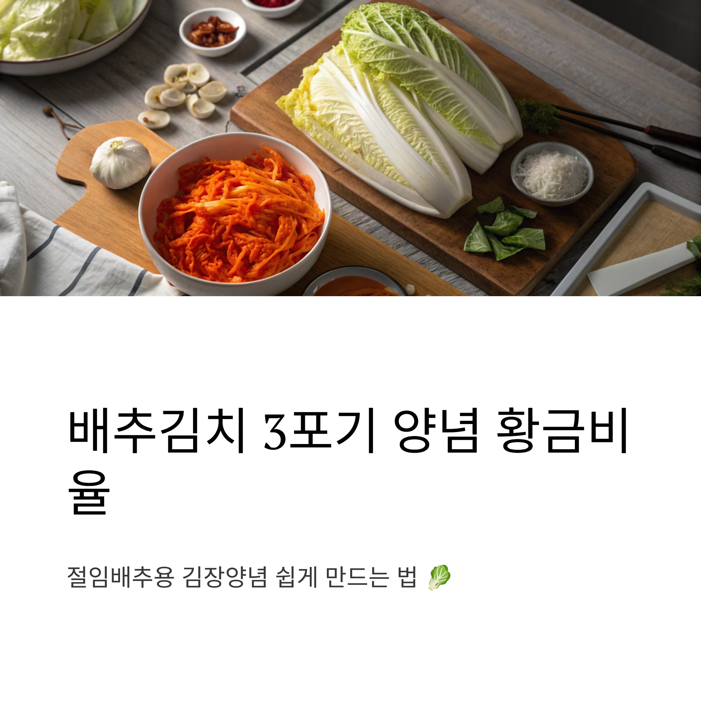 배추김치 3포기 양념 황금비율 ❘ 절임배추용 김장양념 쉽게 만드는 법