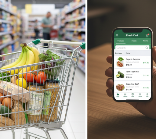 마트와 온라인 비교하기