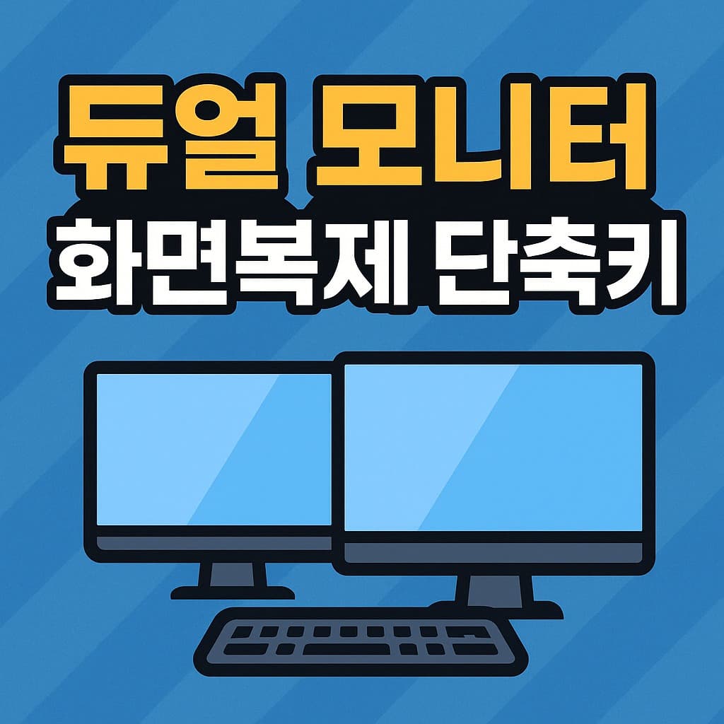 듀얼모니터 화면복제 단축키 사용법 – Win + P 빠르게 복제확장 설정 꿀팁