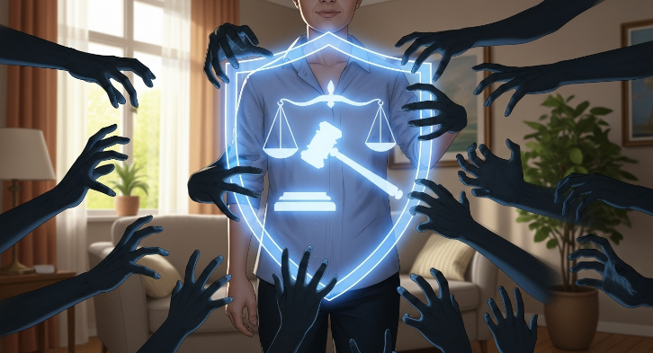 법적 방어막으로 불법추심을 막아내고 평온을 되찾은 사람의 모습.