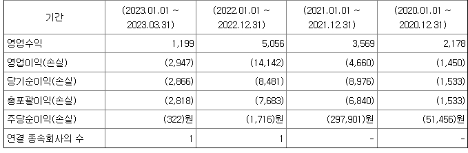 버넥트 재무정보