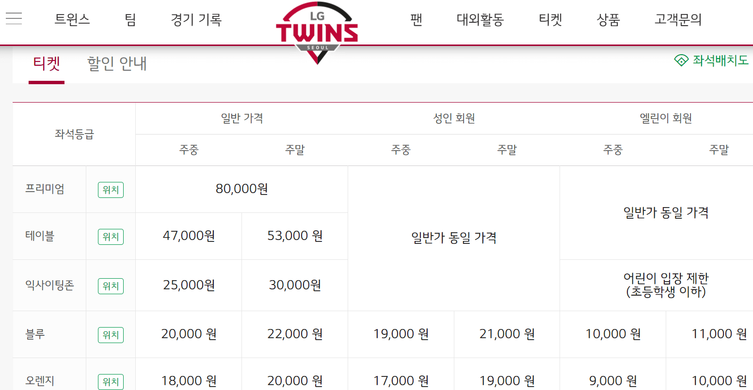 KBO 리그 티켓 예매