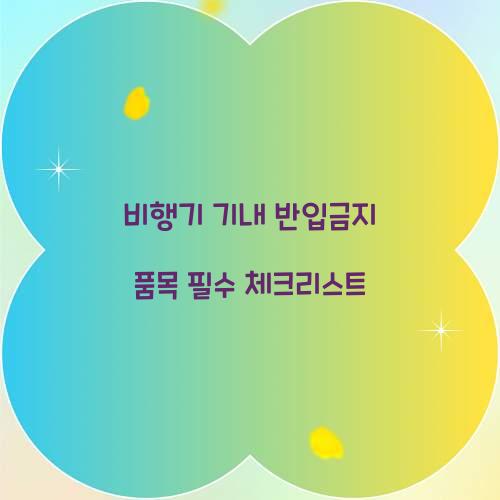 비행기 기내 반입금지