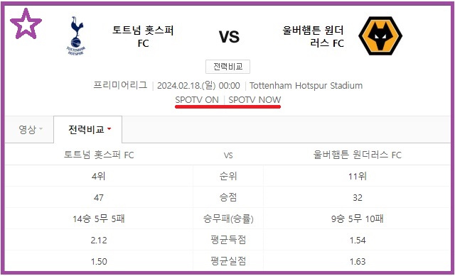 스포츠 중계 프리미어리그 손흥민 황희찬