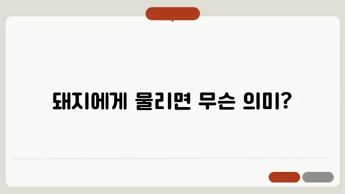 돼지에게 물리이 개 뫀서 먹이 볼 수 없습니다.